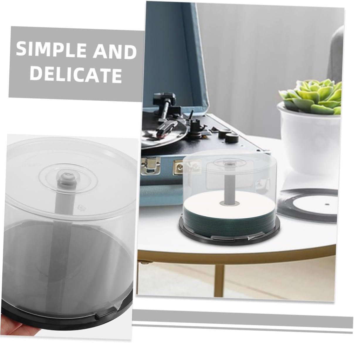 3pcs Box Plastic Cd Storage Container Empty Cd Storage Holder Lids for Home