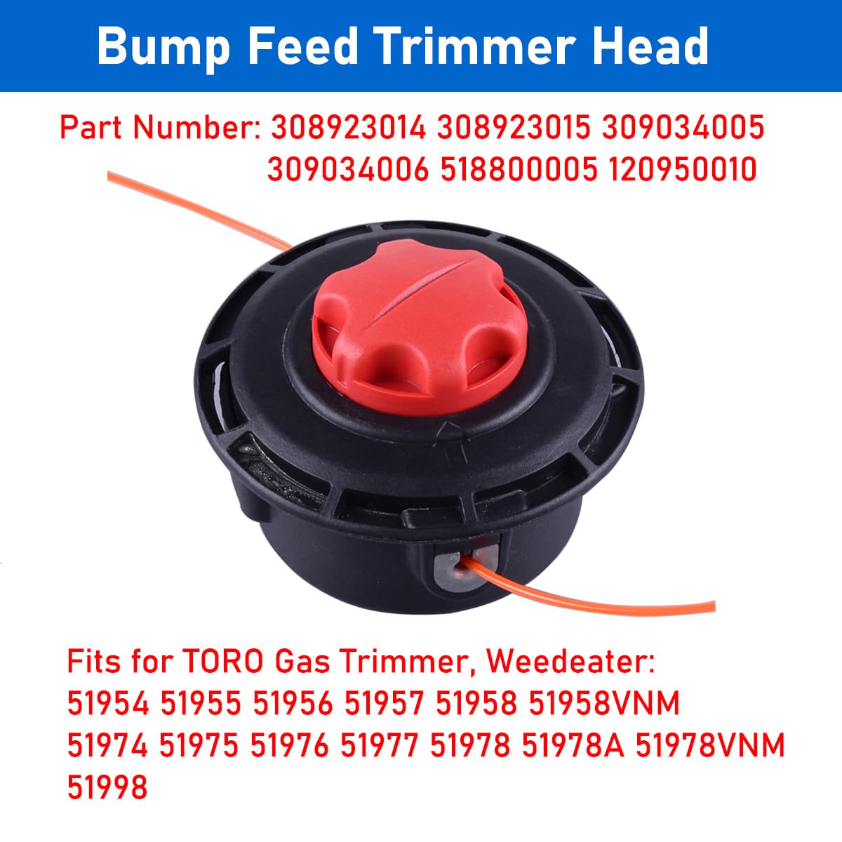Amazon.com: Husmax Bump Feed Trimmer Head for Toro Reel Easy 51954