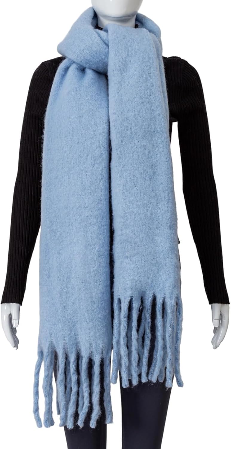 Winter Women Chunky Scarf Warm Blanket Big Thick Large Oversized Wrap Colorful Long Solid Scarves - Image 2