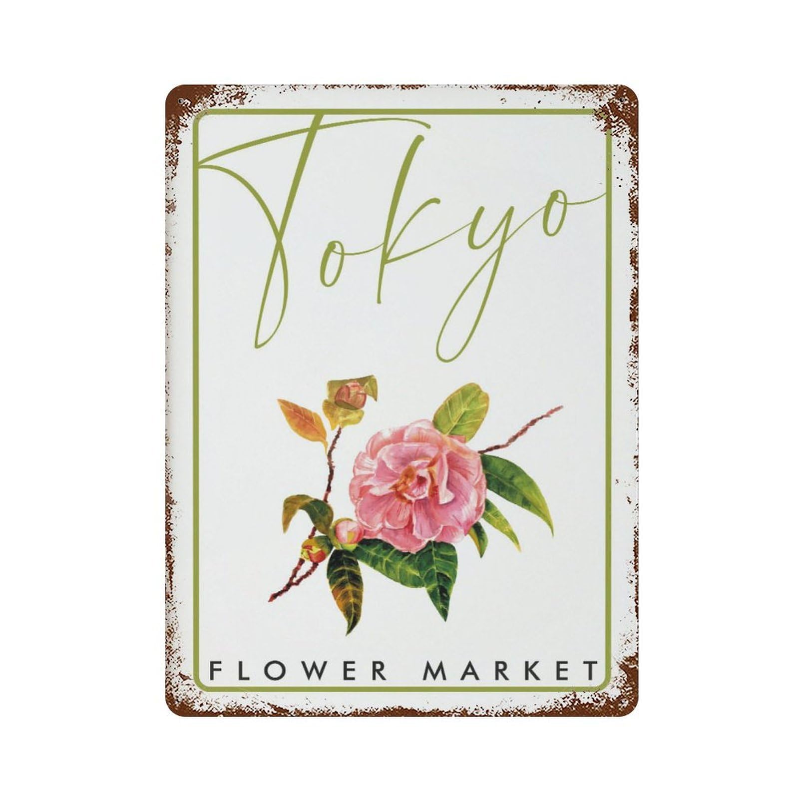 xiaoxiaoshen Tokyo Flower Market Botanical1 Wall Decor Art Metal Tin Poster Modern Home Decor Art Home Bar Shop Decorations Vintage Sign 40x30cm