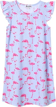 Jxstar Nighggowns for Girls Pajamas Princess Sleepwear Flutter Sleeve Dresses
