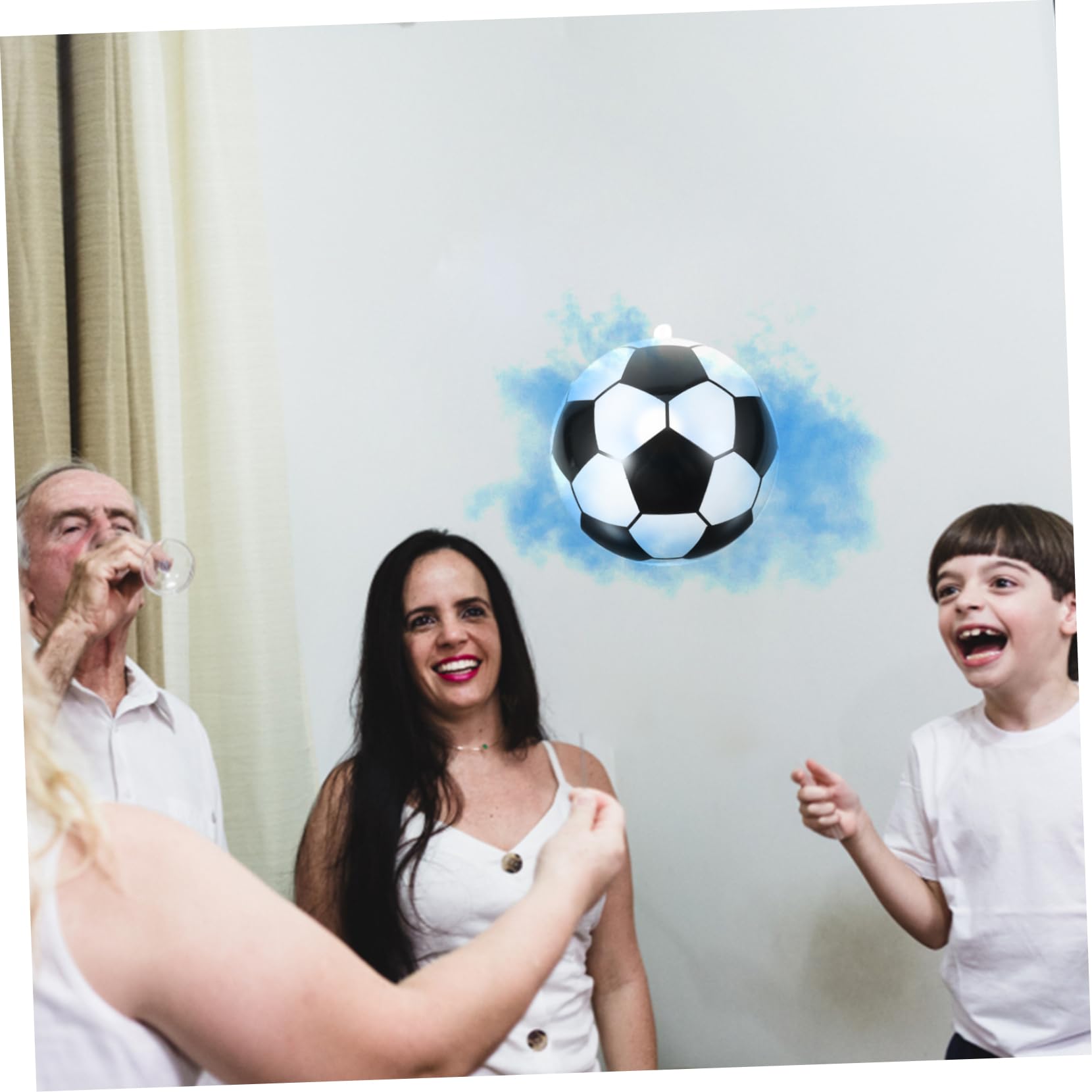 SOLUSTRE Gender Reveal Fußball Set Farbenfrohes Partyzubehör für Jungen Geschlechtsverkündung Dekorative Pulverwolke für Fußballfans Fußball Partydekoration
