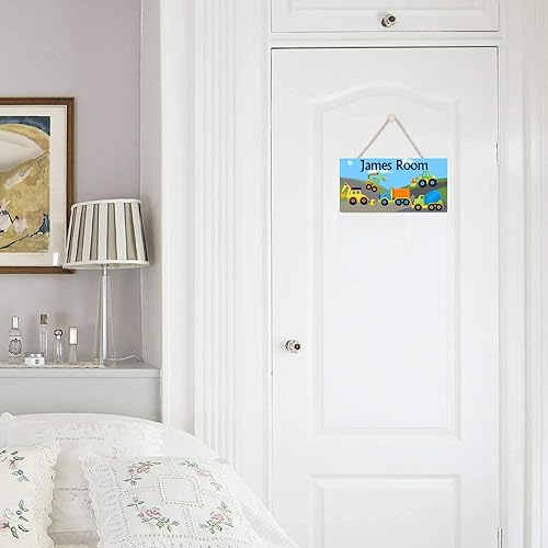 Miniatura 2 de Ulotkvoy Letrero personalizado de madera con texto en inglés Lots of Trucks para niños, decoración de pared, decoración de pared, para dormitorio de