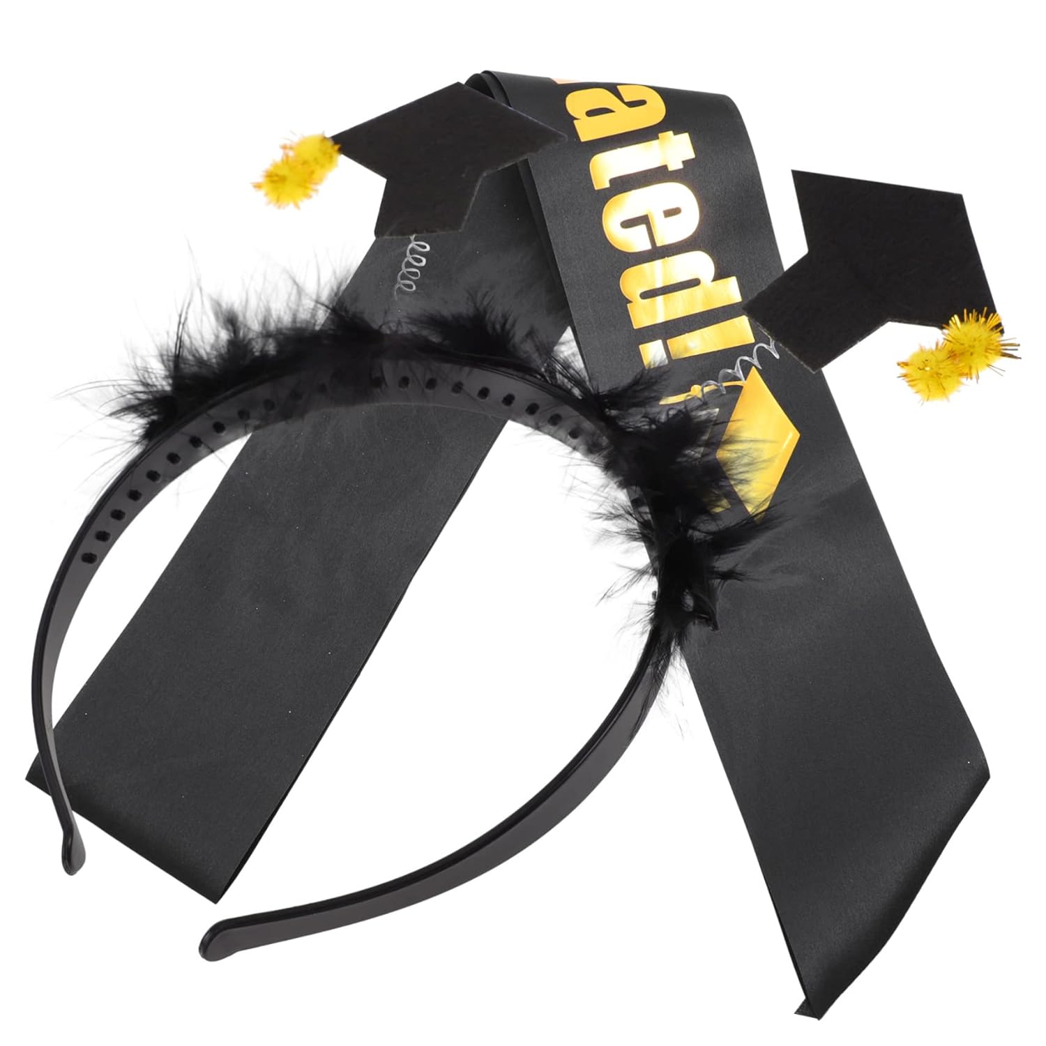 Diadema Graduación Negra Borla Dorada - Gorro Graduación 2023 Fiesta