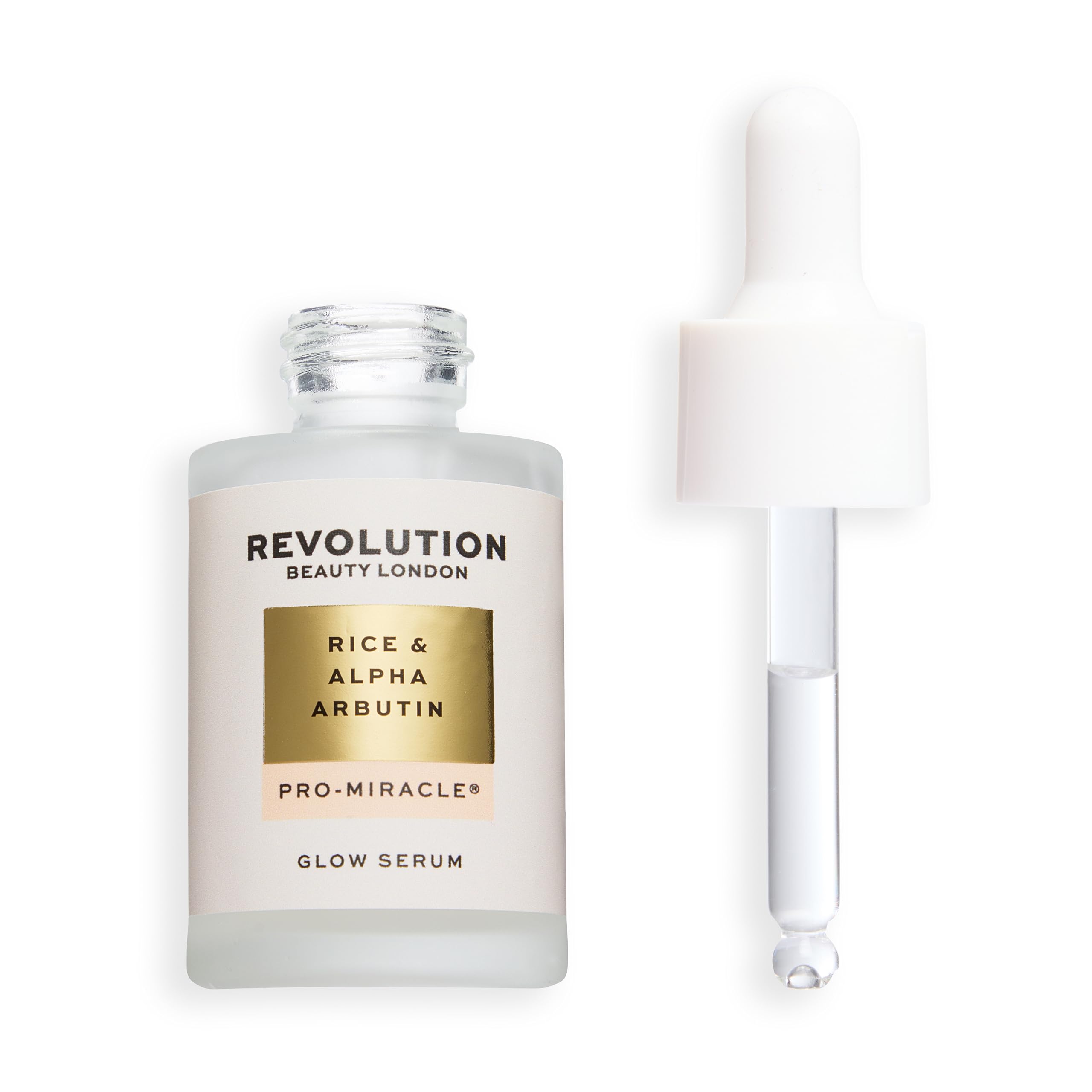 Revolution Pro Miracle Rice + Alpha Arbutin Serum, Targets Dullness & Hyperpigmentation, Enhances & Evens Skin Tone, Suitable for Sensitive Skin, 30ml