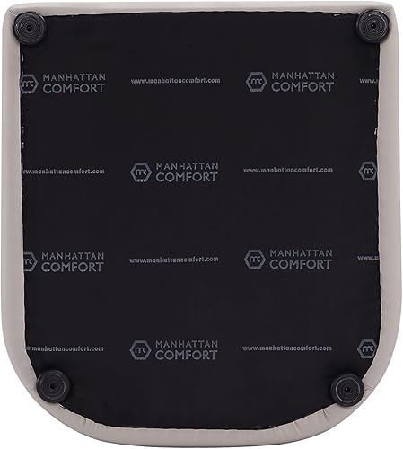 Miniatura 10 de Manhattan Comfort Anna - Silla de comedor redonda moderna con brazos, silla tapizada de piel sintética de la cabeza a los pies con relleno de