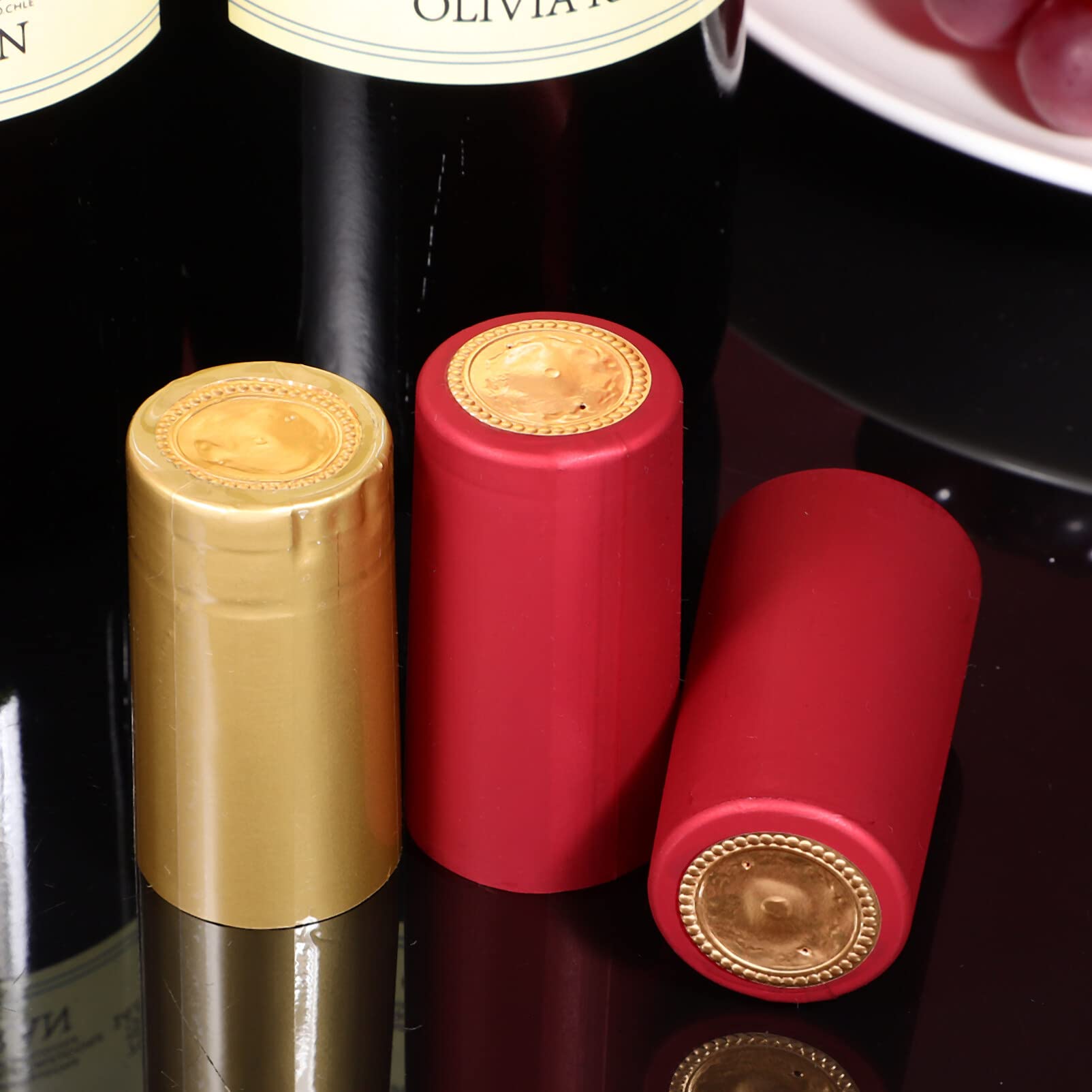 Capsule Termorestringenti Per Vino - 100 Pezzi, 33mm, Rosso E Nero - Foto 12