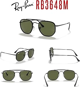 Amazon.com: Ray-Ban RB3648M The Marshal II 002/58 52MM Black/G-15