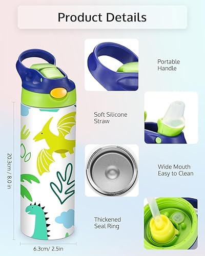 Miniatura 3 de OFFNOVA Vaso de sublimación para niños de 20 onzas, botella de agua de sublimación en blanco con asa, vasos de sublimación para niños, vasos para