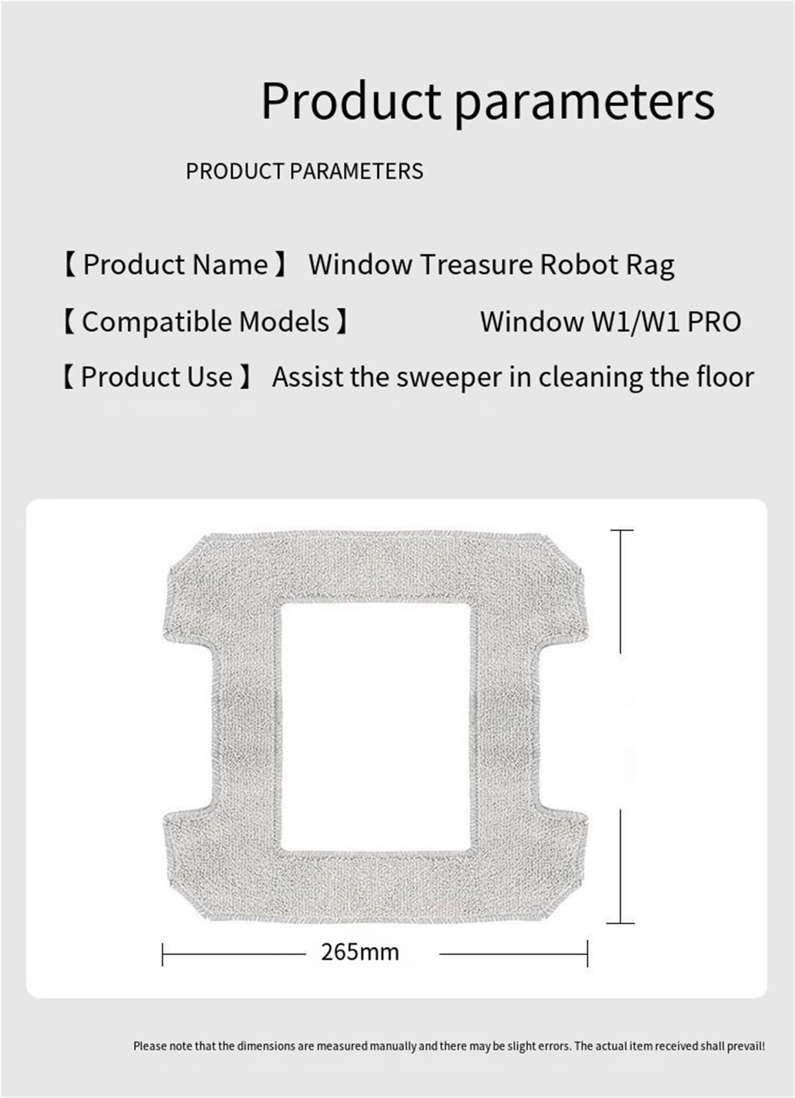 Tappetino for Mocio Di Ricambio for Finestre In Microfibra, Compatibile Con Keworth, Accessori Di Ricambio for Lavavetri Robot W1 W1S Pro W2 MINI(8PCS)