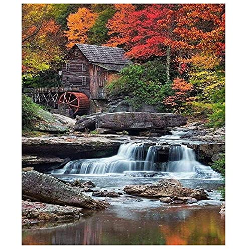 KTHOFCY 5D DIY Diamond Painting Kits for Adults Kids Waterfall Full Drill Embroidery Cross Stitch Crystal Rhinestone Paintings Pictures Arts Wall Decor Painting Dots Kits 15.7X11.8 in