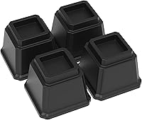 Vista 20 de Elevadores de cama de 3 pulgadas, elevadores de muebles de cama resistentes, elevadores de 1,500 libras para sofá y mesa, juego de 4, color blanco