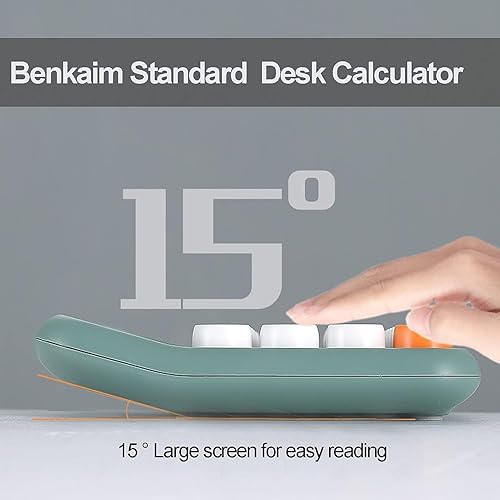 Miniatura 3 de Benkaim Calculadora de escritorio - Pantalla LCD grande de 12 dígitos, calculadora de botón grande para uso escolar, hogar y negocios (degradado