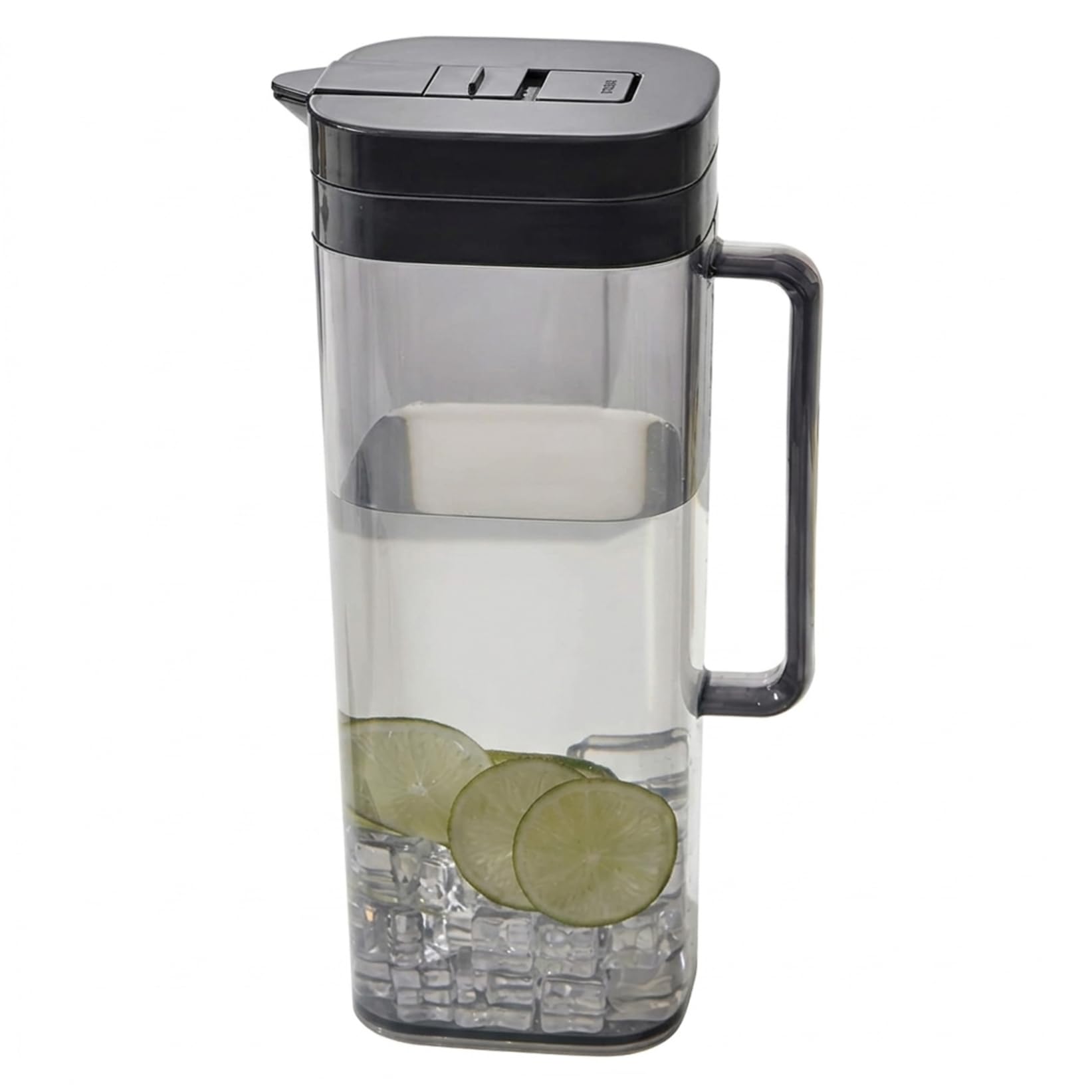 Xdyyjrasa Plastic Pitcher - 2L Clear Flip-Top Water Jug with Leak-Proof Lock, Sturdy Drink Pitcher for Iced Tea Cold Brew Juice