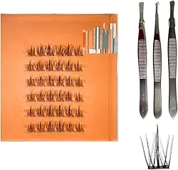 Cílios Autocolantes em Tufinhos Já com Cola, Fácil de Usar e Acompanha Pinça (Miss Frandy 12)