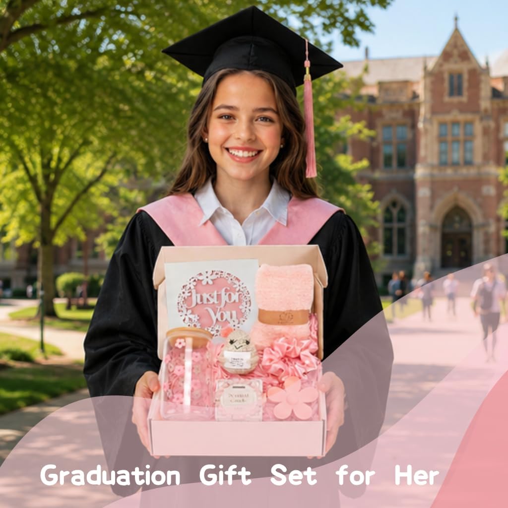 Graduation Gift for Her, Gift Basket for Teen Girls, Cute Pink Gift Box Set for Her, Gifts for Teen Girls, Inspirational Gift for Best Friend, Daughter, Sister