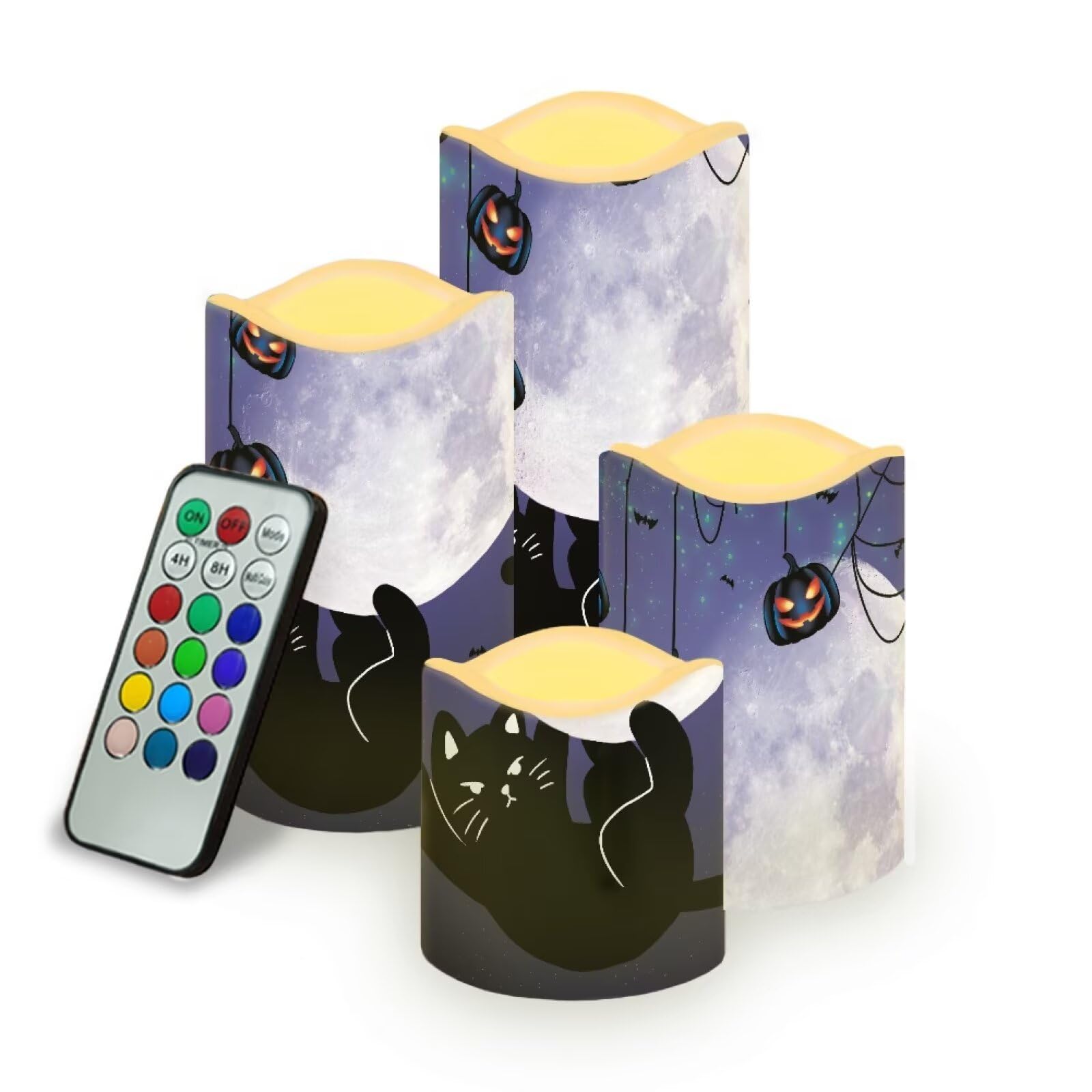 Black Cat Electric Flameless Candles with Remote Control