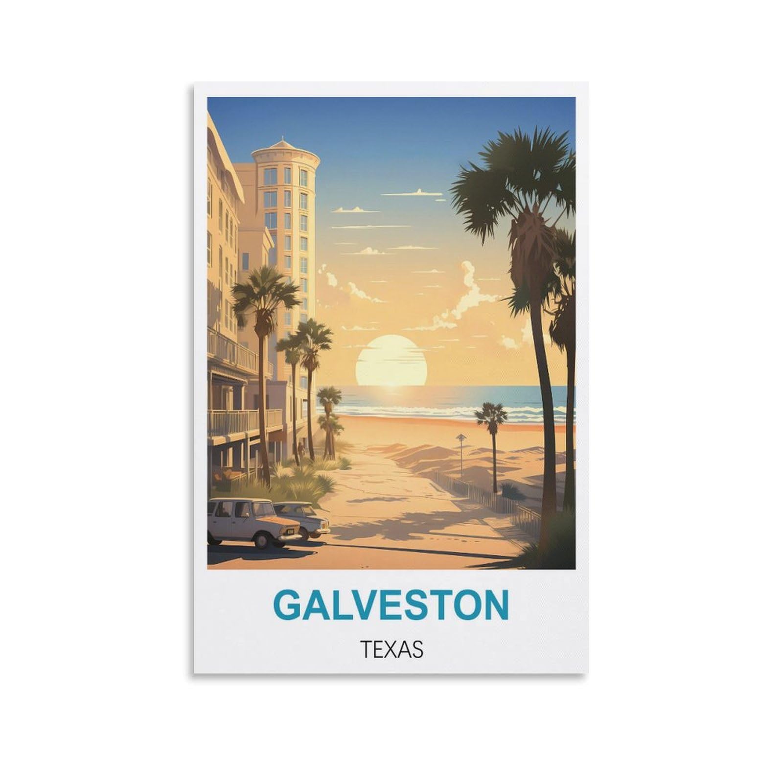Vintage Metal Tin Sign,Galveston Texass,Funny Vintage Metal Sign Plaqu Poster Wall Art Pub Bar Kitchen Garden Bathroom Home Decor 30x40cm