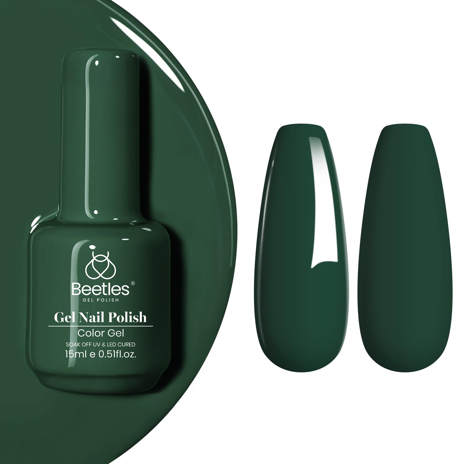 Beetles Gel Nail Polish Emerald Green 15ml | Soak Off UV LED Nail Art Manicure - main product image