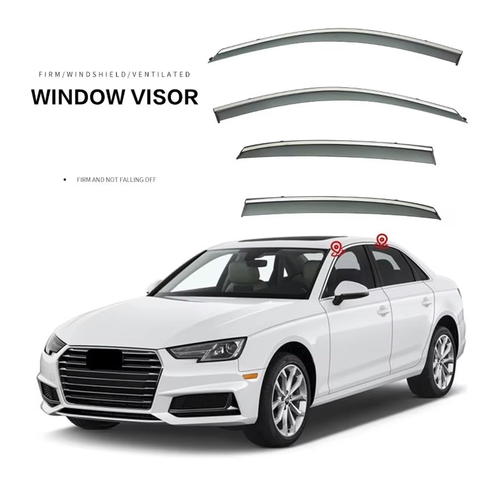 Kfz Outdoor Abdeckplane Für A4 Fenster Visier Wetter Schild Seite Fenster Deflektor Auto Windschutzscheibe Wetter Schild Auto Zubehör Autoscheiben Sonnenschutz(C1 2017)
