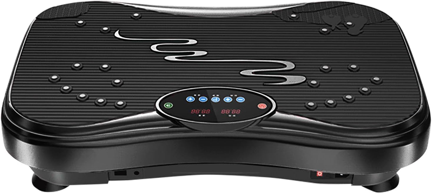 Vibration Plate Exercise Machine Whole Body Workout Vibration Fitness Platform for Home Fitness & Weight Loss + Remote + Loop Resistance Bands, 999 Levels