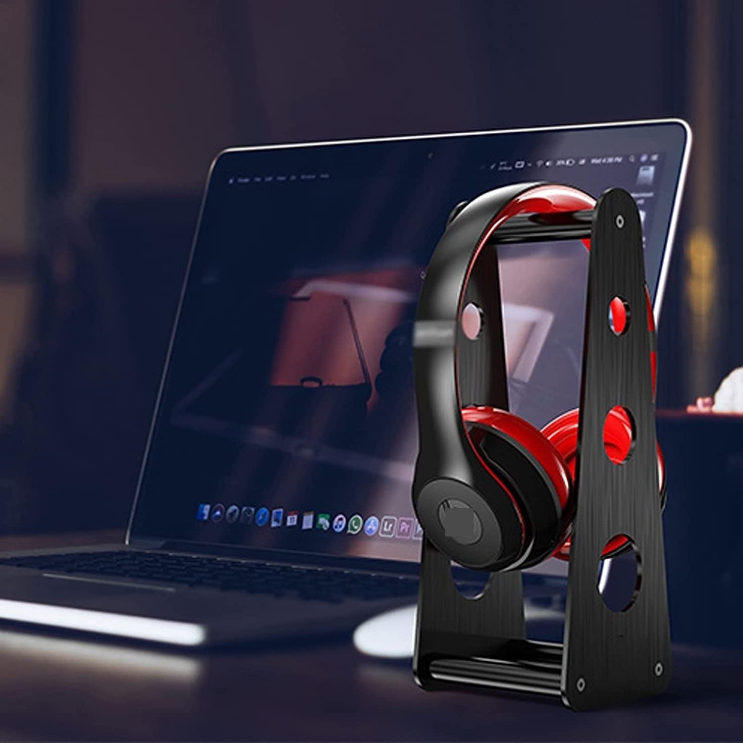Gaming Accessori Supporto Per Cuffie In Lega Di Alluminio Supporto Per Cuffie Da Gioco Supporto Per Organizer Da Scrivania Supporto Per Cuffie Per Casa O Ufficio Stand Over-Ear da Gioco(Black)
