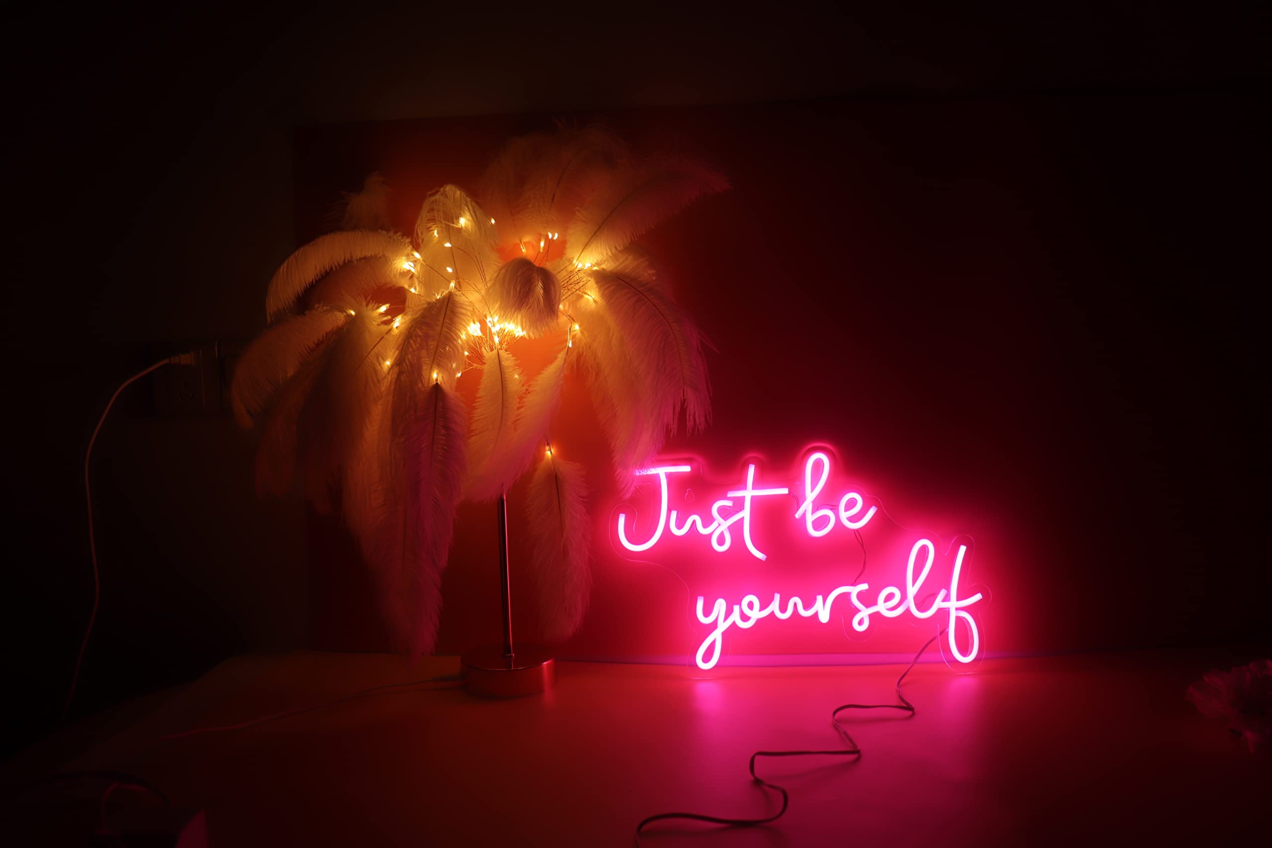 Ulalaza Letrero de luz de neón LED Sea Usted Mismo Luces nocturnas operado por USB Letrero Decorativo de marquesina Bar Pub Store Club Garage Home Party Decor