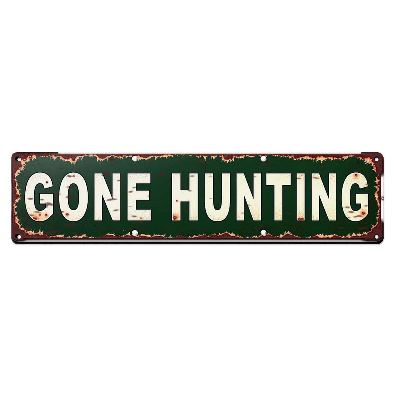 Gone Hunting Vintage Sign Pattern Metal Tin Sign Plaque