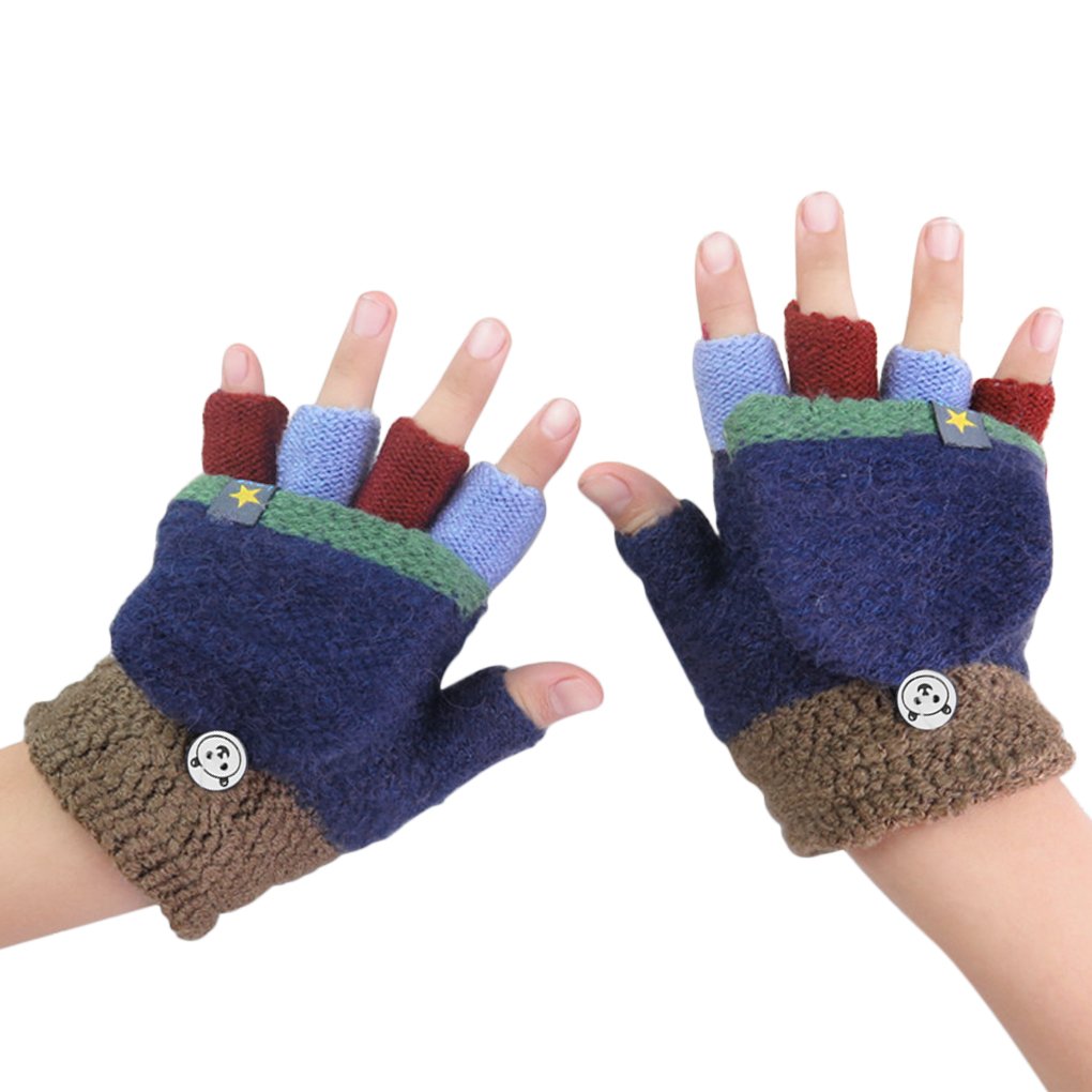 Guanti Invernali Termici Per Bambini 5-10 Anni – Dita Complete, Fodera In Pile, Maglia Elastica, Unisex