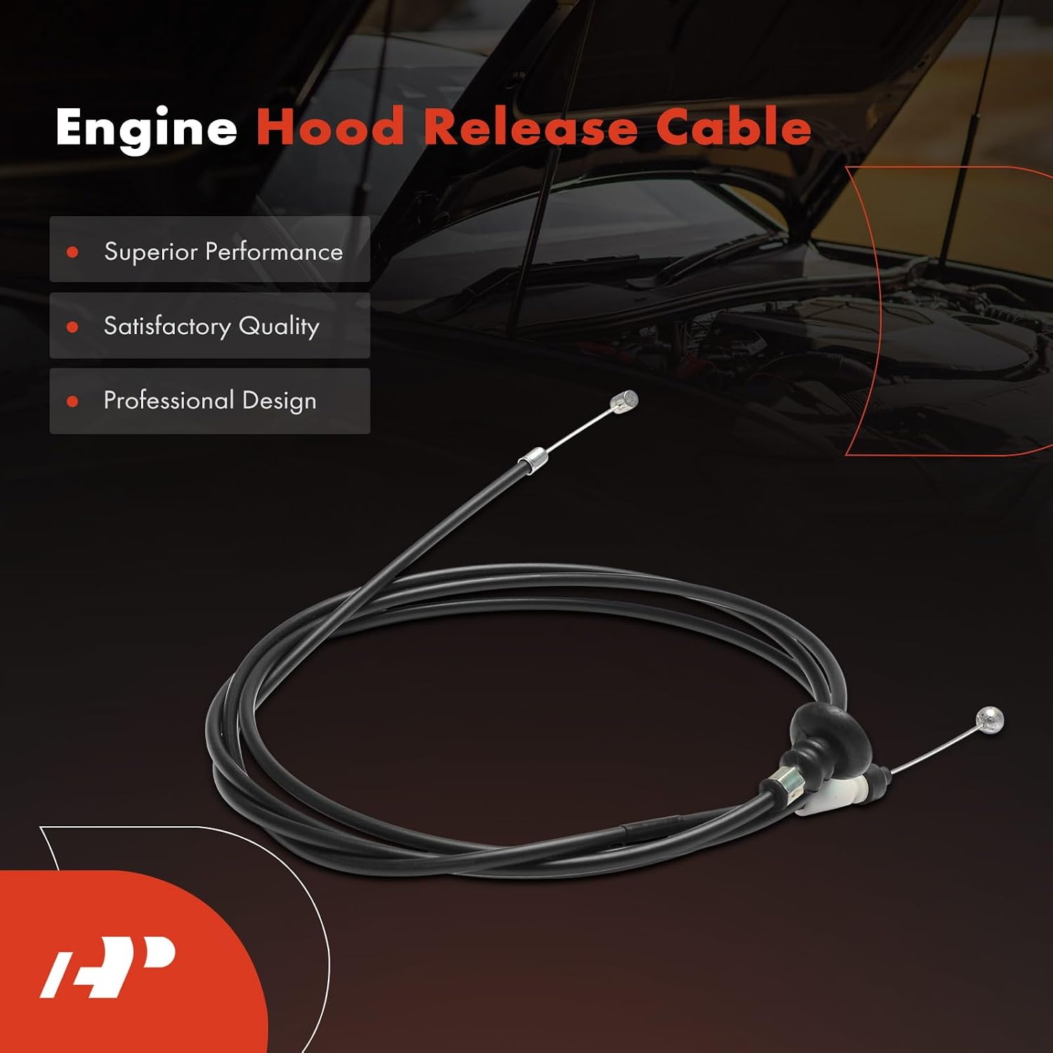 A-Premium Front Hood Latch Release Cable Without Handle Compatible with Scion xB 2008-2015, 73 Inch