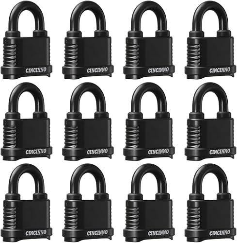 Cerradura de combinación resistente al aire libre, 2 pulgadas de ancho, resistente a la intemperie para uso en exteriores, paquete de 12