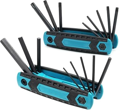 Portable 8-in-1 Folding Wrench Set - Metric Allen Keys + Anti-Tamper Torx Star Key Kit for Home, Garage & Automotive Repairs8 in 1 Torx Wrench