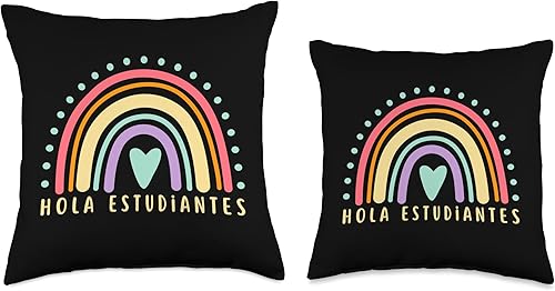 Miniatura 3 de Hola Estudiantes Cute Spanish Teacher Maestra De Español - Almohada (16 x 16 pulgadas), multicolor
