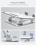 Nulaxy Ergonomic Adjustable Laptop Stand for Desk, Dual Foldable Computer Riser with Advanced Heat-Vent, Heavy-Duty Portable Notebook Holder for Posture Correction, Compatible with Mac 10-17" Laptops