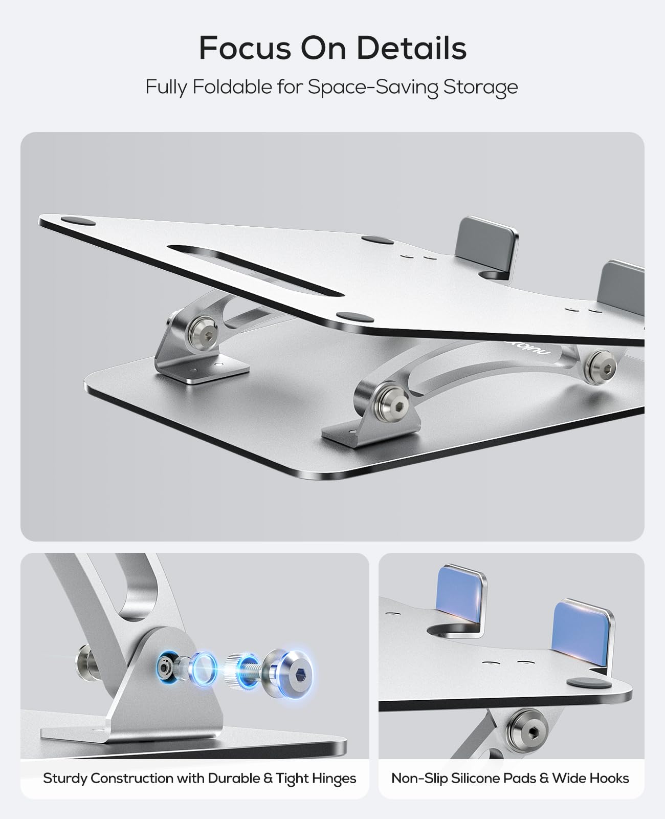 Nulaxy alluminio regolabile raffreddamento di supporto Silver.