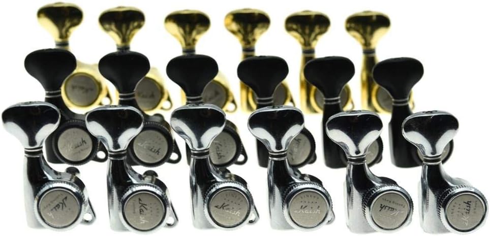 KAISH 18:1 Gear Ratio Guitar Locking Tuners Machine Heads Guitar Locking Tuning Keys Pegs for Strat/Tele/LP/SG most Electric or Acoustic Guitars Gold