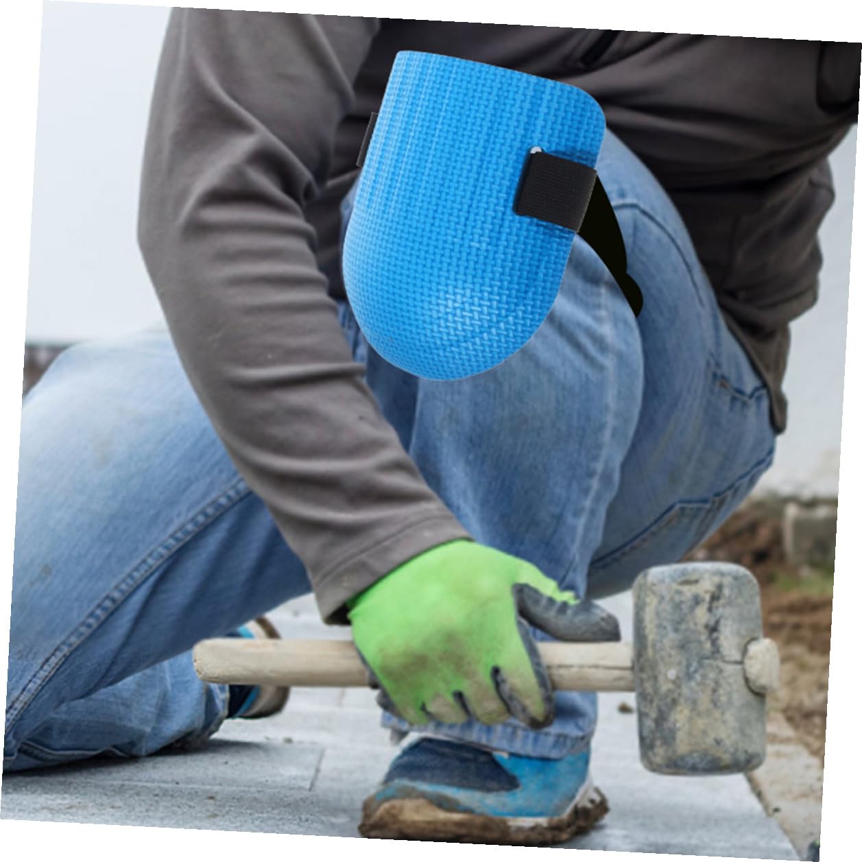 2 Pairs Construction Work Knee Pads for Men with Foam Padding, Non-slip Floor and Gardening Kneepads, Sturdy Safety Knee Guards for Flooring and Outdoor Tasks