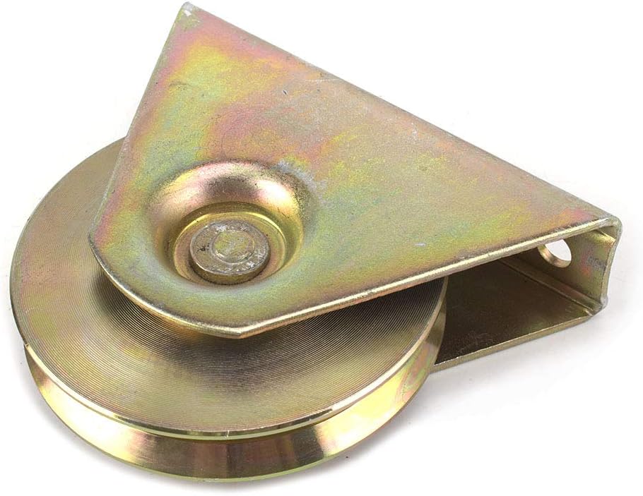 4 Inch Diameter Gold V Groove Wheel for Sliding Rolling Slide Chain Gear Rack Gate Track, Rigid Caster for Gate Frame,for Industrial Machines Carts 300KG