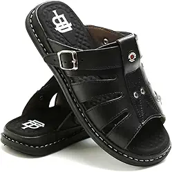 Sandália Franciscana Anti Stress Chinelo Masculino Couro Legítimo