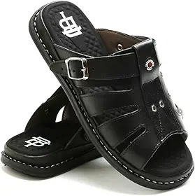 Sandália Franciscana Anti Stress Chinelo Masculino Couro Legítimo