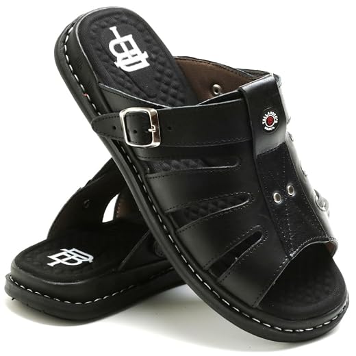 Sandália Franciscana Anti Stress Chinelo Masculino Couro Legítimo