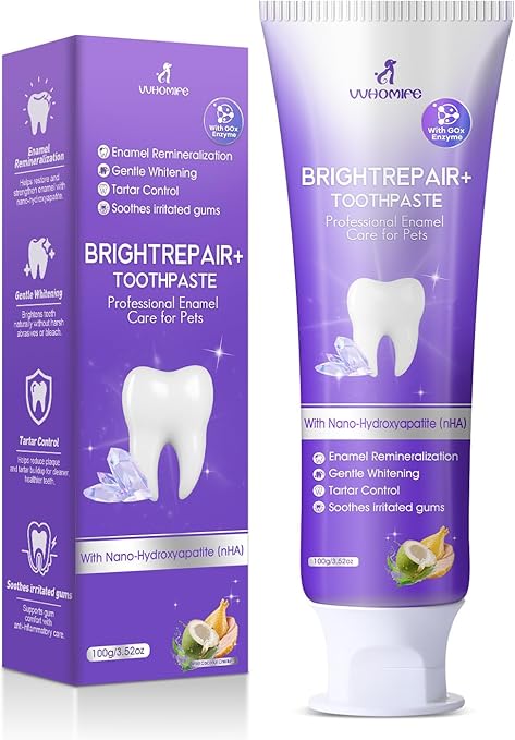 Enzymatic Dog & Cat Toothpaste with Nano-Hydroxyapatite (nHA) – Remineralizing, Plaque & Tartar Control, Fresh Breath – Fluoride-Free, Xylitol-Free, Safe to Swallow – Mild Coconut Chicken 3.52oz