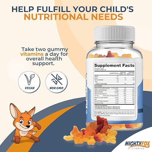 Miniatura 3 de Gomitas multivitamínicas para niños sin OMG sin gluten gomitas multivitamínicas veganas con vitamina C B3 B5 B6 B12 zinc 100 unidades 1 paquete -