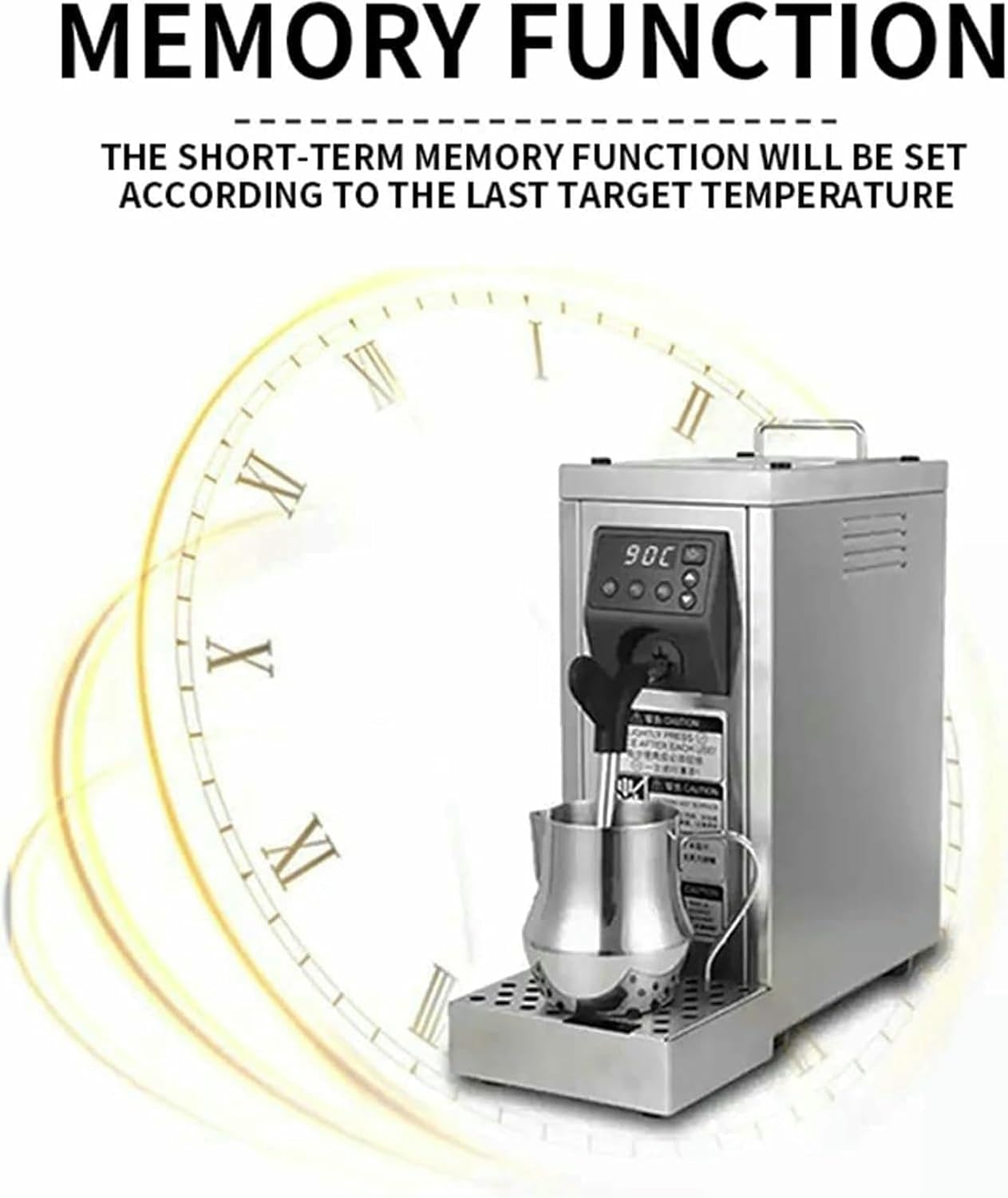 Electric Steam Milk Frother, Commercial 800ml Foam Maker with LED Display & Detachable Nozzle, Perfect for Coffee Shops, Tea Houses & Dessert Cafes