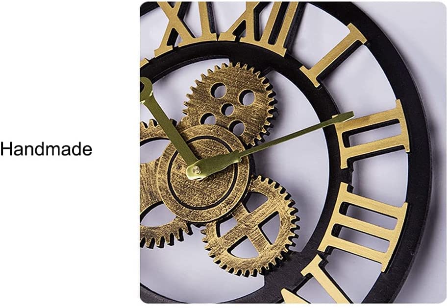 Reloj de pared Reloj de pared retro, reloj de pared de estilo industrial silencioso Gear para tienda, sala de estar, dormitorio, oficina, decoraciones hermosas y elegantes para el hogar Silencio