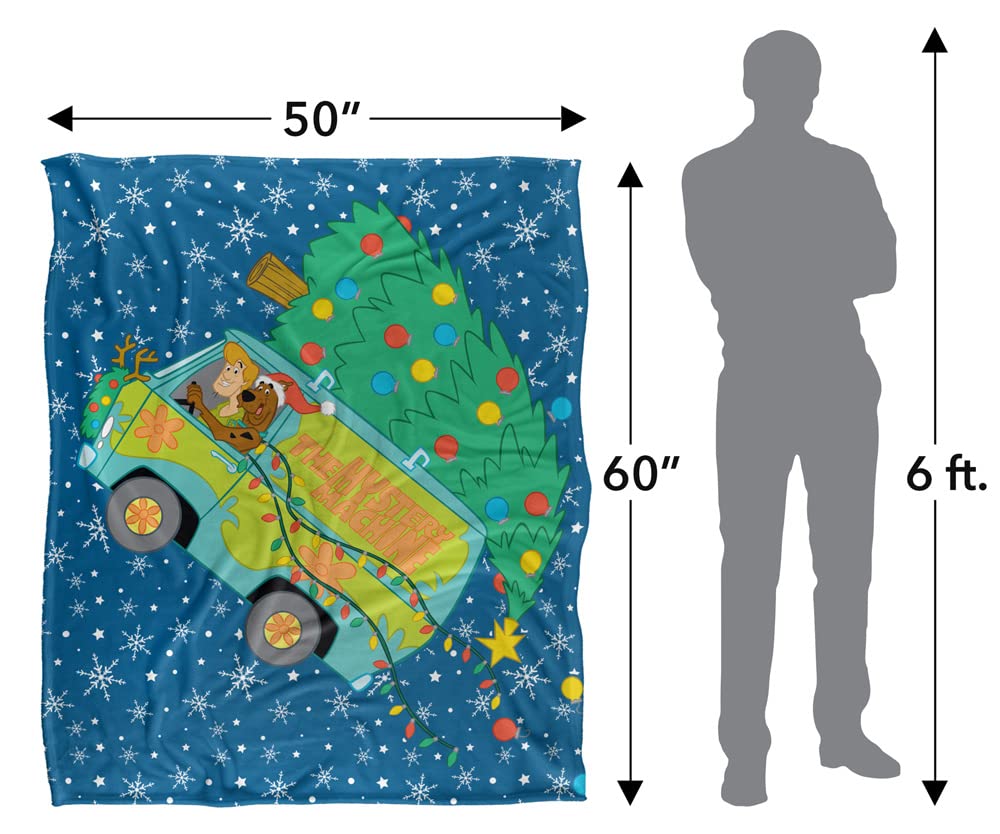 INTIMO Scooby-Doo The Mystery Machine Weihnachtsdecke – Seidig Weich, 127x152 Cm, Plüsch