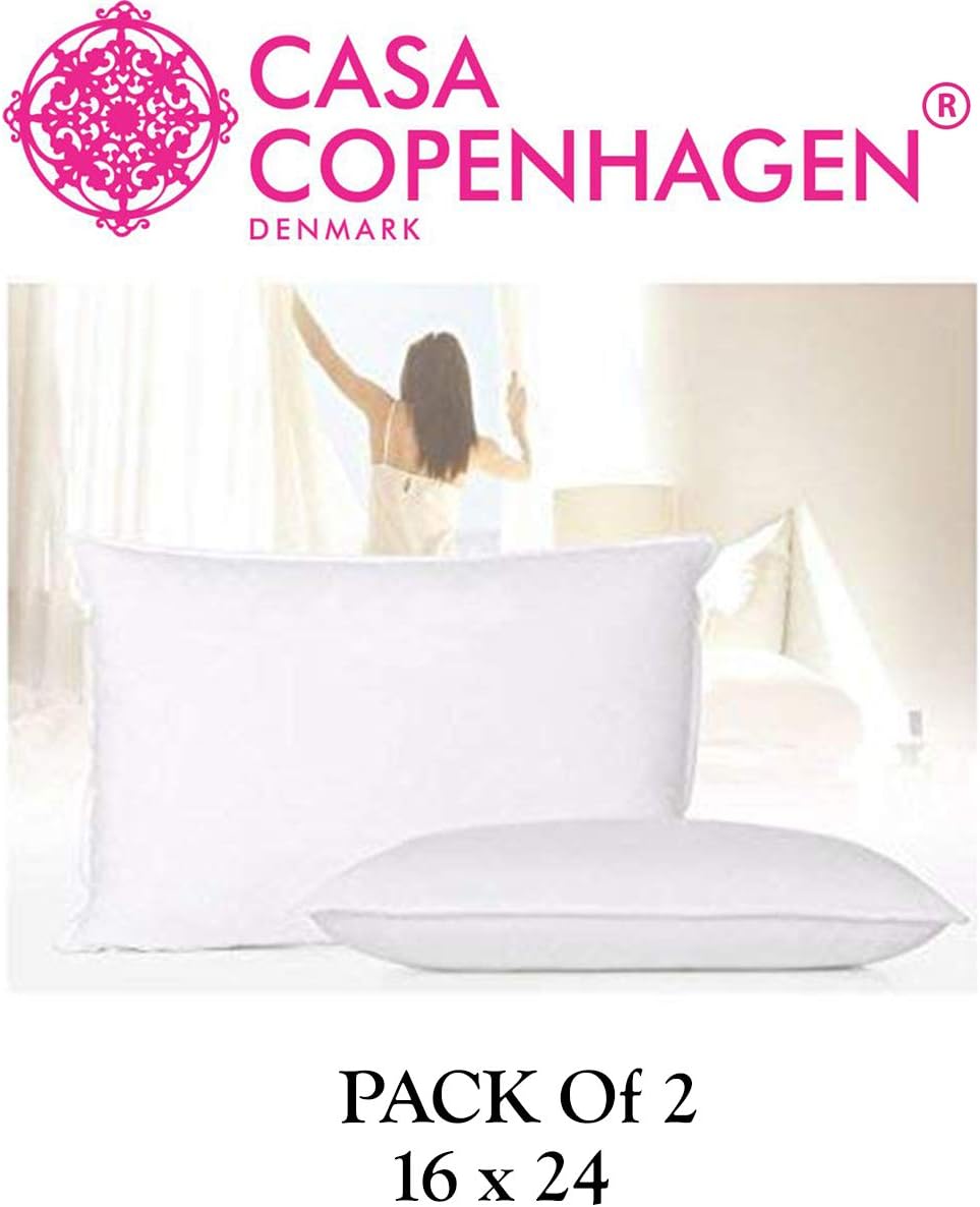 Casa Copenhagen Pack of 2 Pcs Extra Soft Pillows Fillers/Inserts (16 x 24 inches)