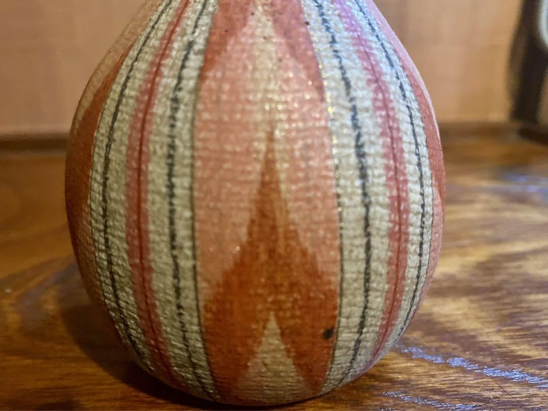 Amazon.co.jp: 極上 福野道隆作 優美な繊細画の赤絵絣文 （検笠間焼