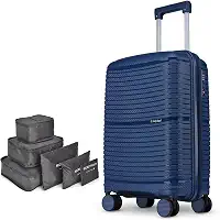 Mala de Viagem Bahamas em Polipropileno, com Conjunto de 6 Organizadores de Bagagem (Mala Bordo Azul)