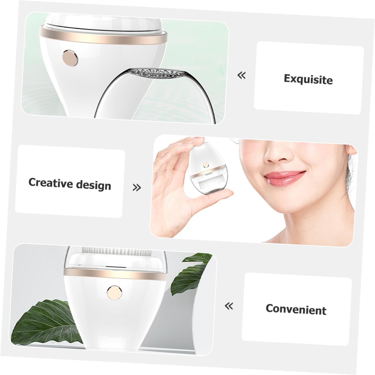 Cepillo Eléctrico de Limpieza Facial Sónico Cabezal de Silicona, 300mah, Material Abs y Electrochapado para Cuidado Profundo y Minimización de Imperfecciones